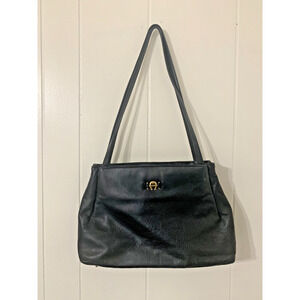 Vintage Etienne Aigner Women’s Shoulder Handbag Leather Black Classic